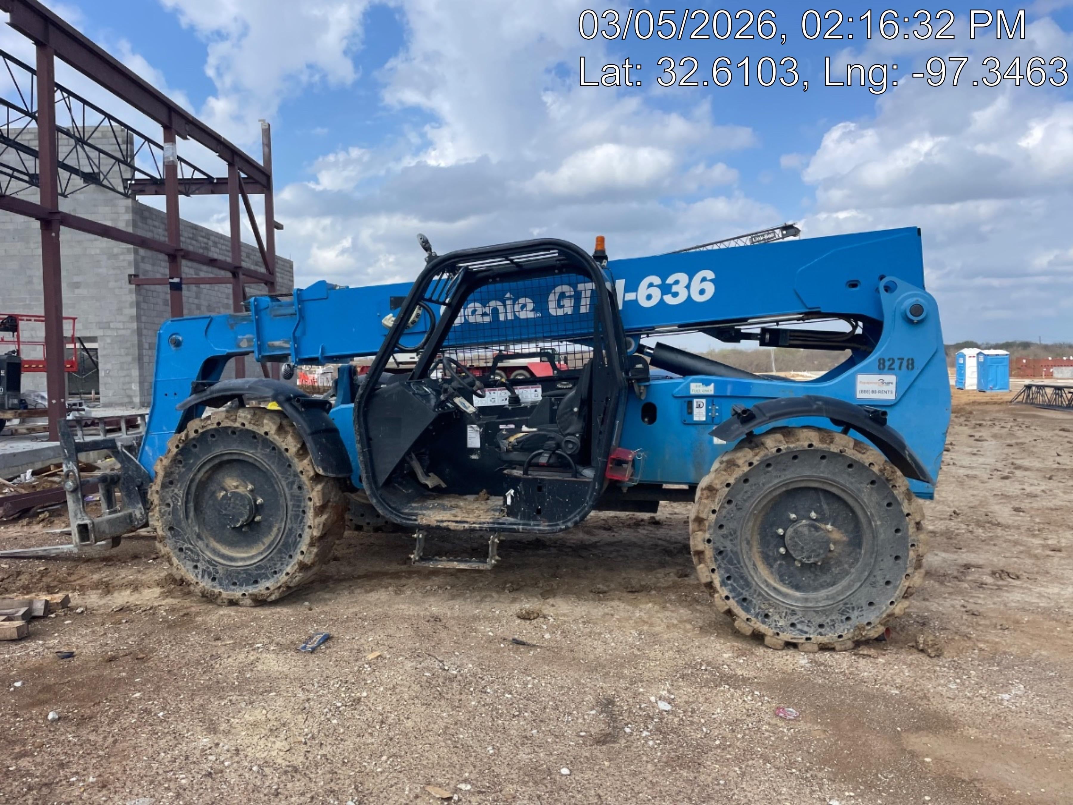2018 Genie GTH-636 Genie GTH-636 w/Open ROPS, Solid Tires, Work Light/Beacon, 48" Carriage and Forks