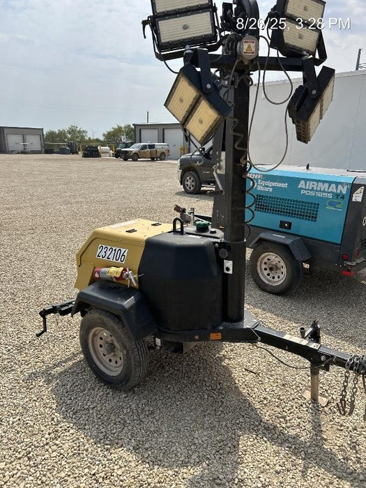 2022 Allmand NLV3GR (4) LED Light Fixture 350W, 23' Vertical Mast, 3kW Prime, Towable, Deep Sea L401, Leveling Jacks, Yanmar T4F 5.8hp