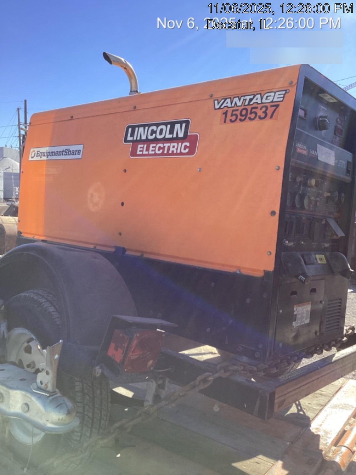 2021 Lincoln Electric Vantage 322 Vantage 322 Ready Pak 3 w/ Decals, ORANGE (includes trailer, cable rack, fender light kit) NO Telematics