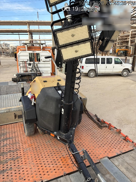 2022 Allmand NLV3GR (4) LED Light Fixture 350W, 23' Vertical Mast, 3kW Prime, Towable, Deep Sea L401, Leveling Jacks, Yanmar T4F 5.8hp