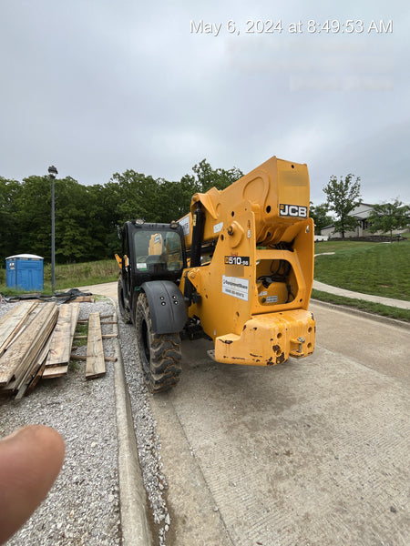 2019 JCB 510-56 Open ROPS, 74 HP, Solid Tires, Worklights, Beacon, Aux Hydraulics, Lifting Eye, 60" Carriage/60" Forks