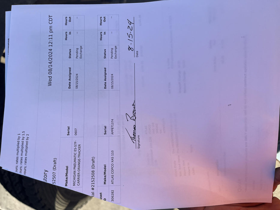 2024 MICHIGAN PNEUMATIC ES-S7F-CARRIER-ORANGE-TRACKER