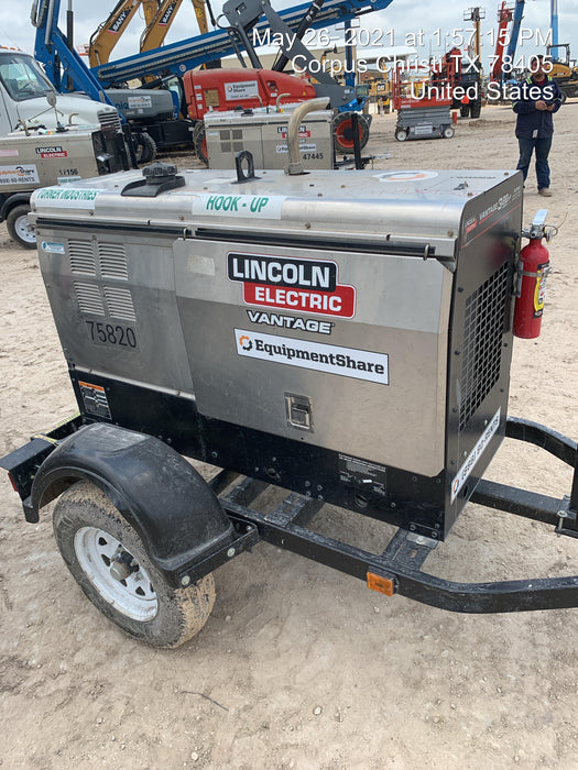 2020 Lincoln Electric Vantage 322 Welder Ready-Pak 3, w/ GPS & Decals (includes trailer, cable rack, fender light kit)