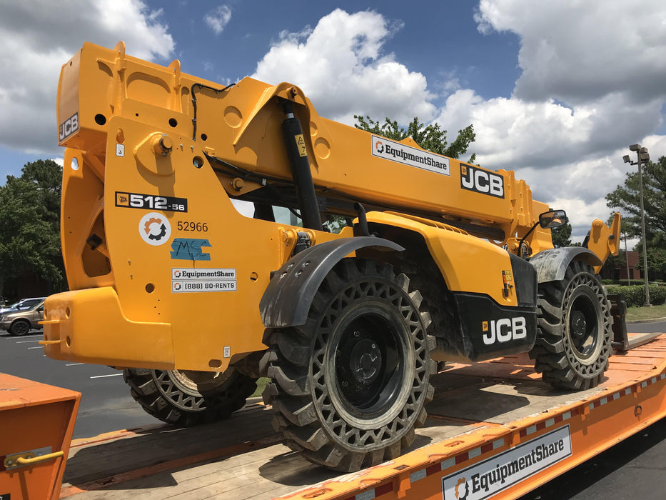 2019 JCB 512-56 Canopy, 109 HP, Solid Tires, STD Worklight, Beacon, Aux Hydraulics, Lifting Eye, Back up Alarm w/66" Carriage/60" Forks