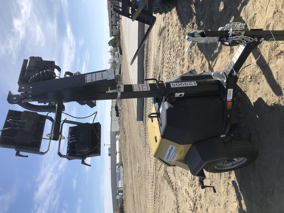 2021 Allmand NLV3GR (4) LED Light Fixture 350W, 23' Vertical Mast, 3kW Prime, Towable, Deep Sea L401, Leveling Jacks, Yanmar T4F 5.8hp