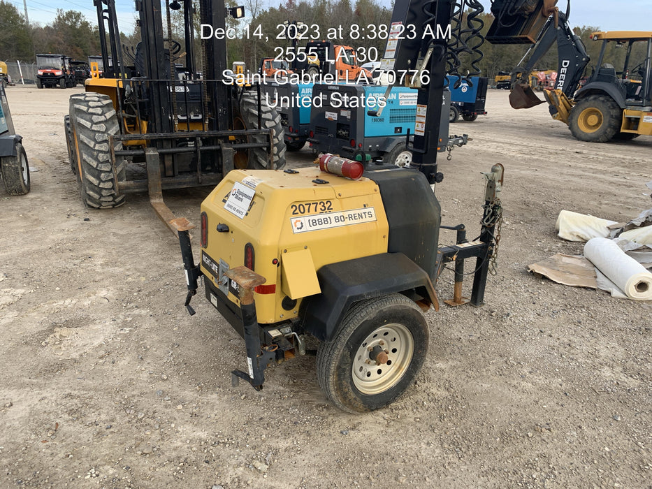 2022 Allmand NLV3GR (4) LED Light Fixture 350W, 23' Vertical Mast, 3kW Prime, Towable, Deep Sea L401, Leveling Jacks, Yanmar T4F 5.8hp