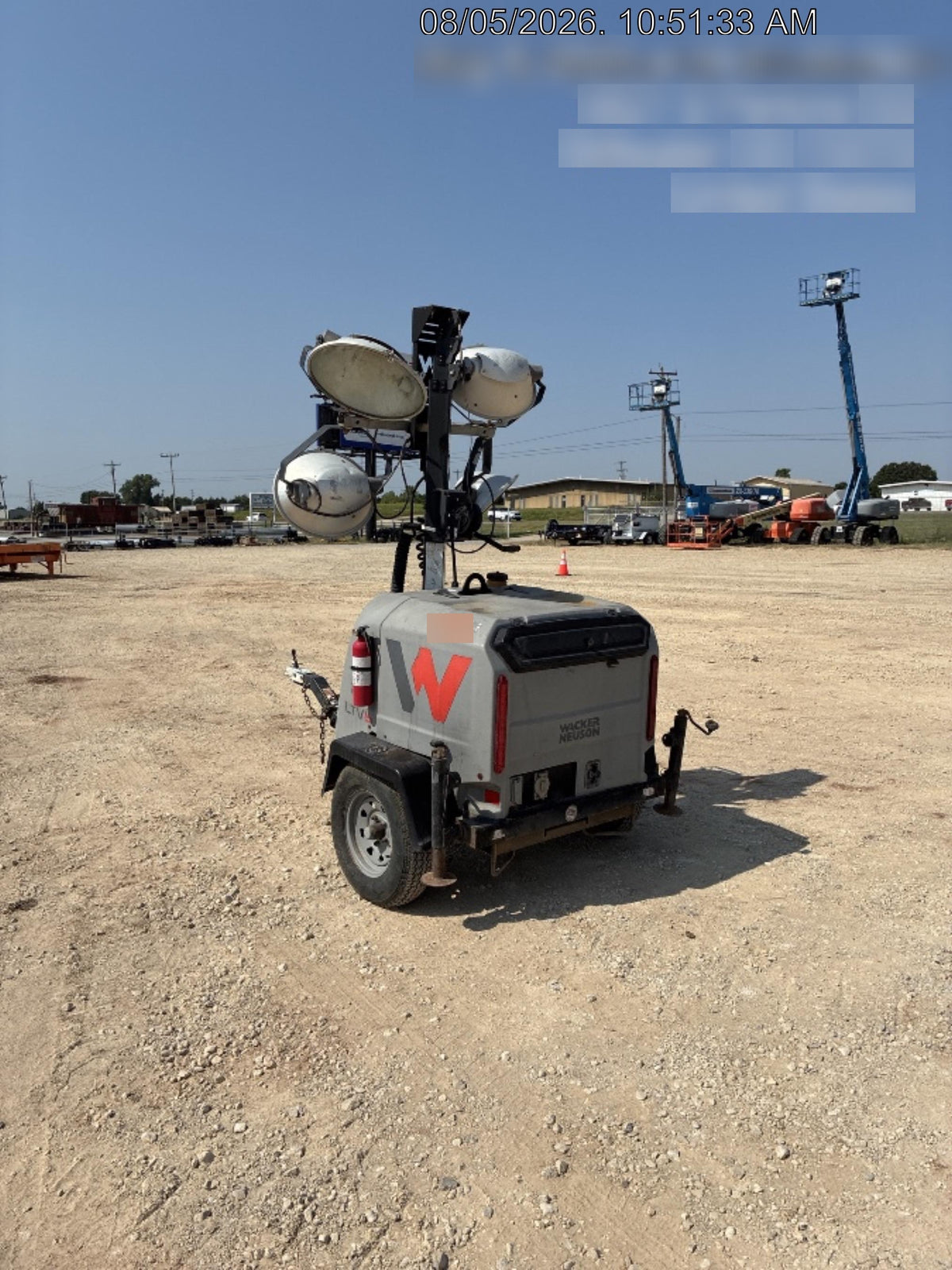 2019 Wacker Neuson LTV6L-MH Wacker Neuson LTV6L Mobile Light Tower w/Fuel Level Sensor Installed