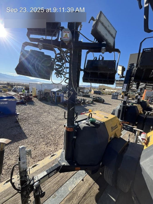 2021 Allmand NLV3GR (4) LED Light Fixture 350W, 23' Vertical Mast, 3kW Prime, Towable, Deep Sea L401, Leveling Jacks, Yanmar T4F 5.8hp