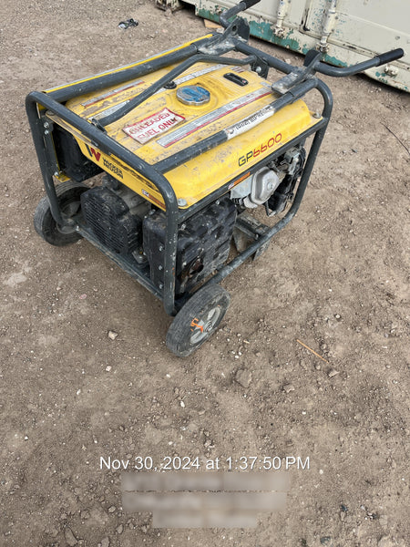 2021 Wacker Neuson GP6600A Standard 6.6kW Generator, Includes Wheel Kit. P/N: 5100042220