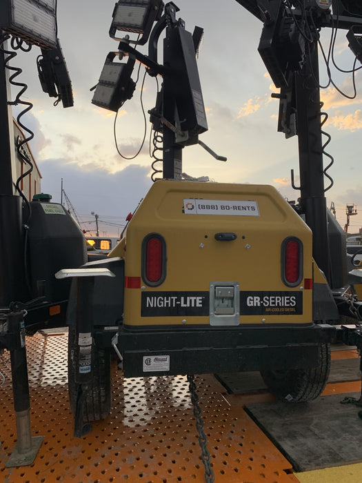 2022 Allmand NLV3GR (4) LED Light Fixture 350W, 23' Vertical Mast, 3kW Prime, Towable, Deep Sea L401, Leveling Jacks, Yanmar T4F 5.8hp