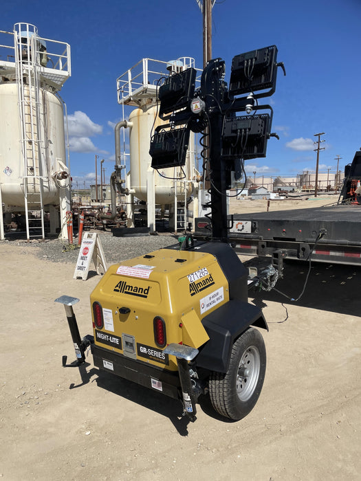 2022 Allmand NLV3GR (4) LED Light Fixture 350W, 23' Vertical Mast, 3kW Prime, Towable, ES Decals, T3