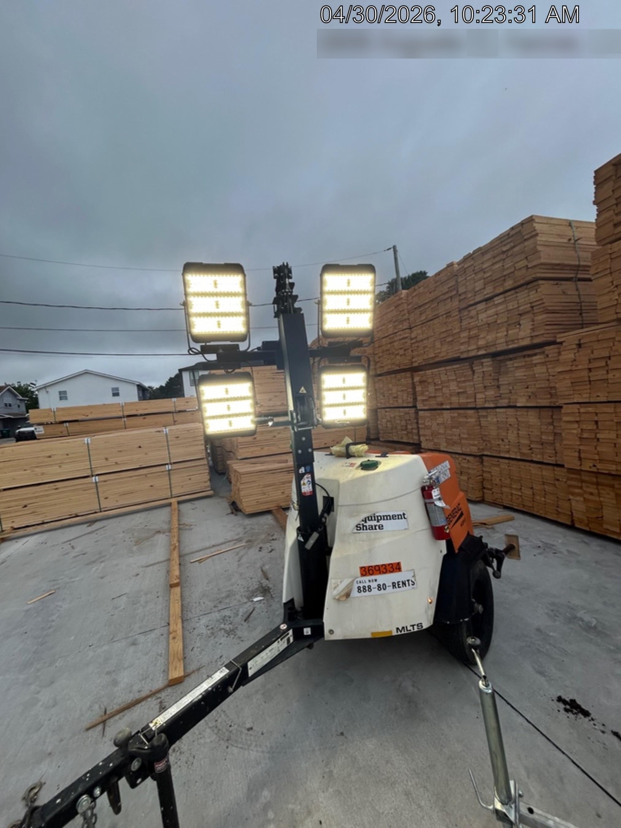 2023 Generac MLT2 Diesel, Flex Switch 120V Input, Powerzone Controller, 
(4) 320W LED Lights, 4kW Generator, 39.9 Gal Fuel Tank, 2" Ball, T3