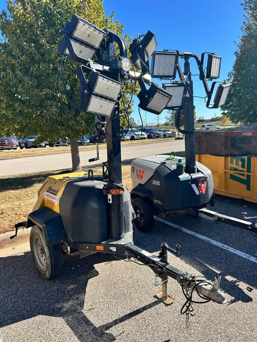 2022 Allmand NLV3GR (4) LED Light Fixture 350W, 23' Vertical Mast, 3kW Prime, Towable, Deep Sea L401, Leveling Jacks, Yanmar T4F 5.8hp