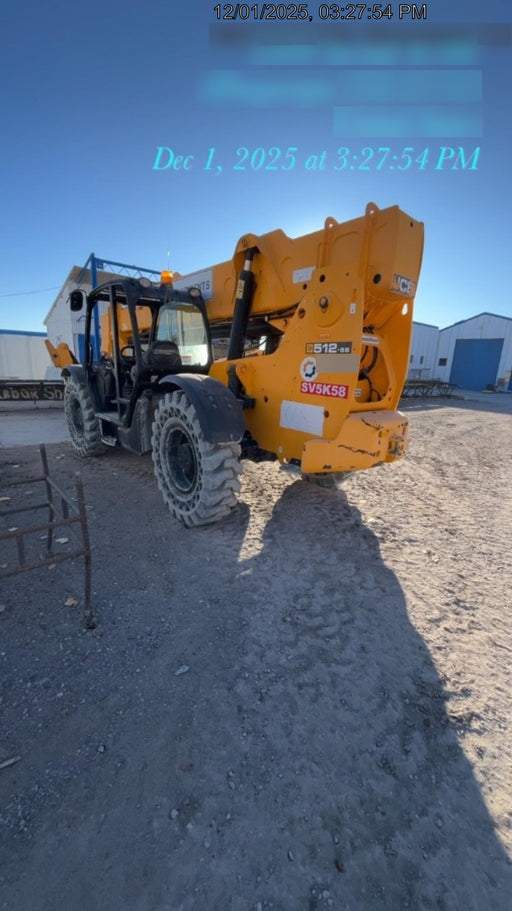 2020 JCB 512-56 Canopy, 74 HP, Solid Tires, STD Worklight, Beacon, Aux Hydraulics, Lifting Eye, Backup Alarm w/72" Carriage, 60" Forks