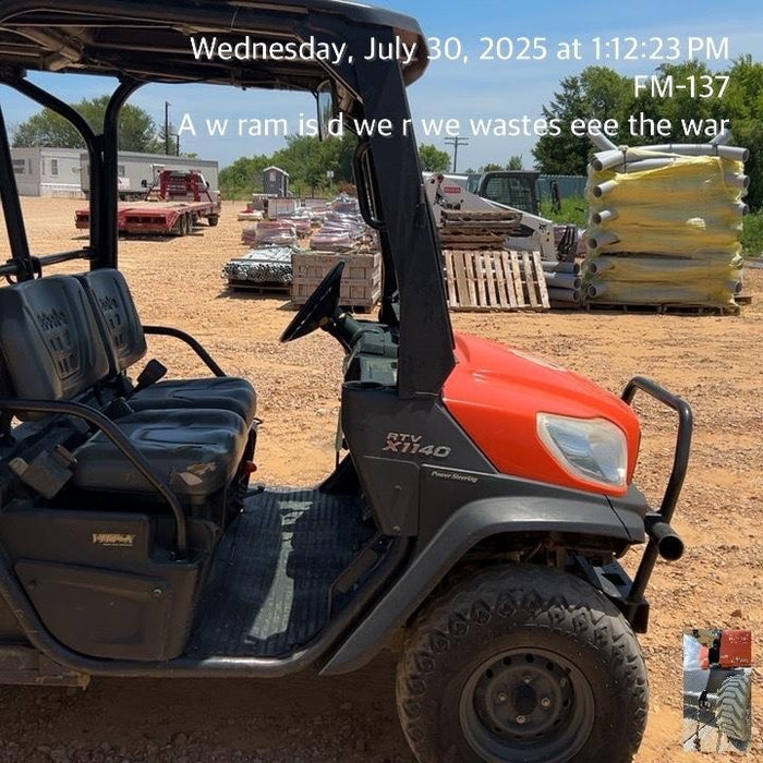 2019 Kubota RTV-X1140 4wd Utility Cart, LED Strobe, Windshield Tempered Glass, Pastic Canopy, Wire Harness Kit, Backup Alarm