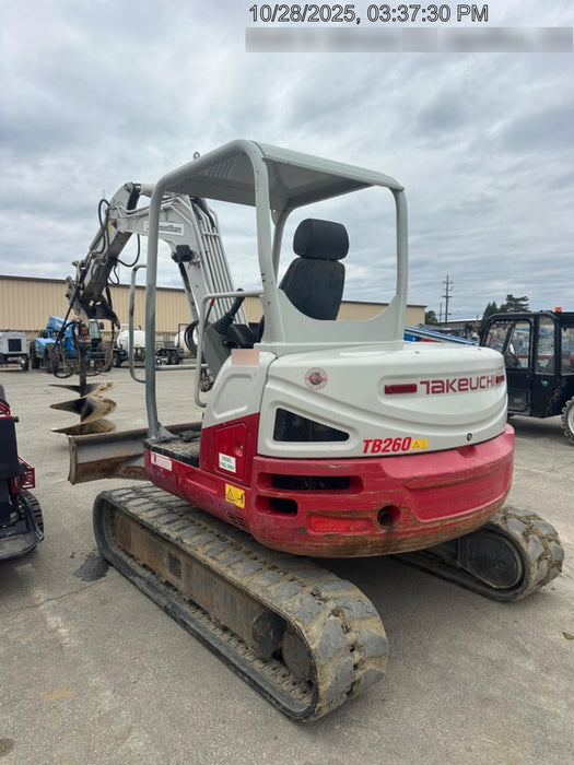 2019 Takeuchi TB260 Takeuchi TB260 Canopy w/Rubber Tracks, Auxiliary Hydraulics, Standard Blade, Manual QC
