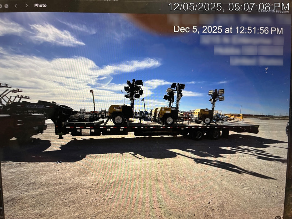 2022 Allmand NLV3GR (4) LED Light Fixture 350W, 23' Vertical Mast, 3kW Prime, Towable, Deep Sea L401, Leveling Jacks, Yanmar T4F 5.8hp