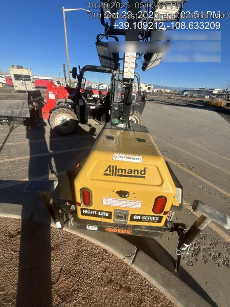 2022 Allmand NLV3GR (4) LED Light Fixture 350W, 23' Vertical Mast, 3kW Prime, Towable, ES Decals, T3