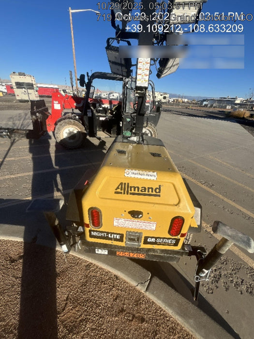 2022 Allmand NLV3GR (4) LED Light Fixture 350W, 23' Vertical Mast, 3kW Prime, Towable, ES Decals, T3