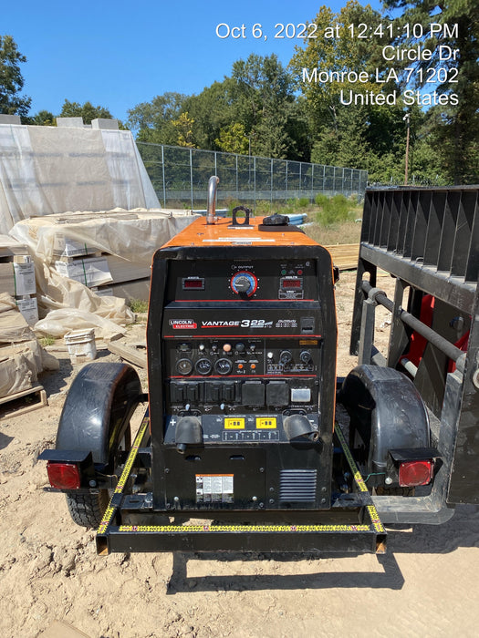 2021 Lincoln Electric Vantage 322 Vantage 322 Ready Pak 3 w/ Decals, ORANGE (includes trailer, cable rack, fender light kit) NO Telematics