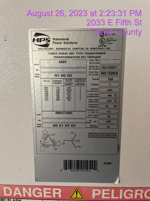2022 TRYSTAR TF-150KVA480-208SDC-M-F