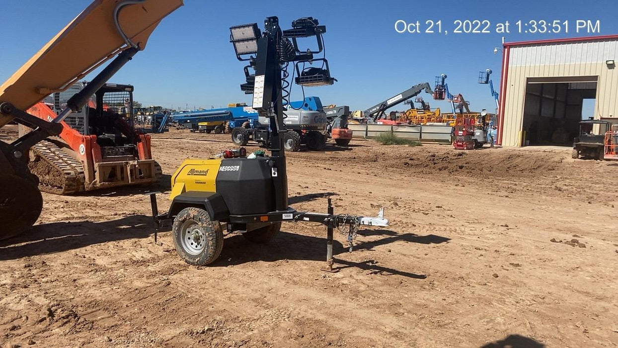 2022 Allmand NLV3GR (4) LED Light Fixture 350W, 23' Vertical Mast, 3kW Prime, Towable, ES Decals, T3