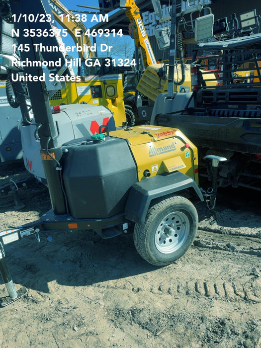 2022 Allmand NLV3GR (4) LED Light Fixture 350W, 23' Vertical Mast, 3kW Prime, Towable