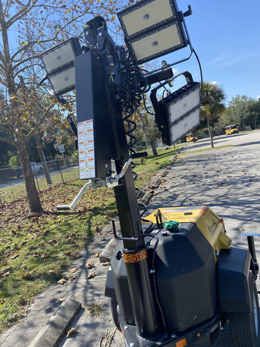 2022 Allmand NLV3GR (4) LED Light Fixture 350W, 23' Vertical Mast, 3kW Prime, Towable