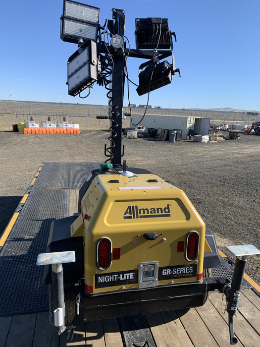 2020 Allmand NLV3GR (4) LED Light Fixture 350W, 23' Vertical Mast, 3kW Prime, Towable, Deep Sea L401, Leveling Jacks, Yanmar T4F 5.8hp