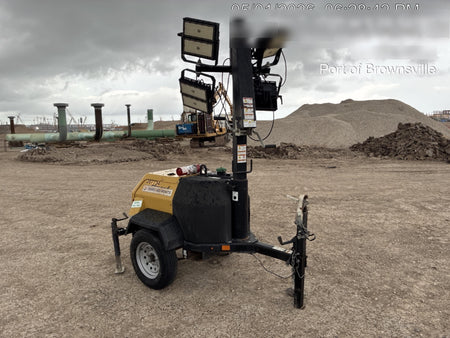 2022 Allmand NLV3GR (4) LED Light Fixture 350W, 23' Vertical Mast, 3kW Prime, Towable, Deep Sea L401, Leveling Jacks, Yanmar T4F 5.8hp