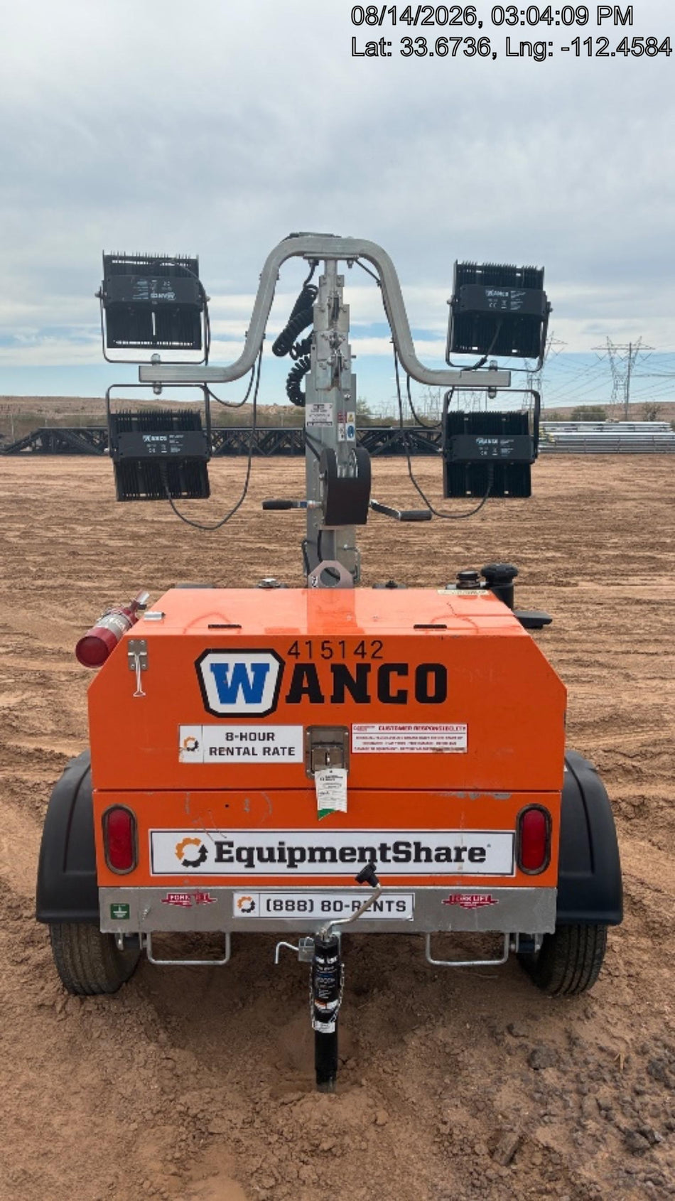 2024 Wanco WLTT-4MM4K Diesel, Deep Sea Controller, Shore Power Plug, Auto Start, (4) 350W LED Floodlights, 4kW Generator, 60 Gal Fuel Tank, 2" Ball, T3