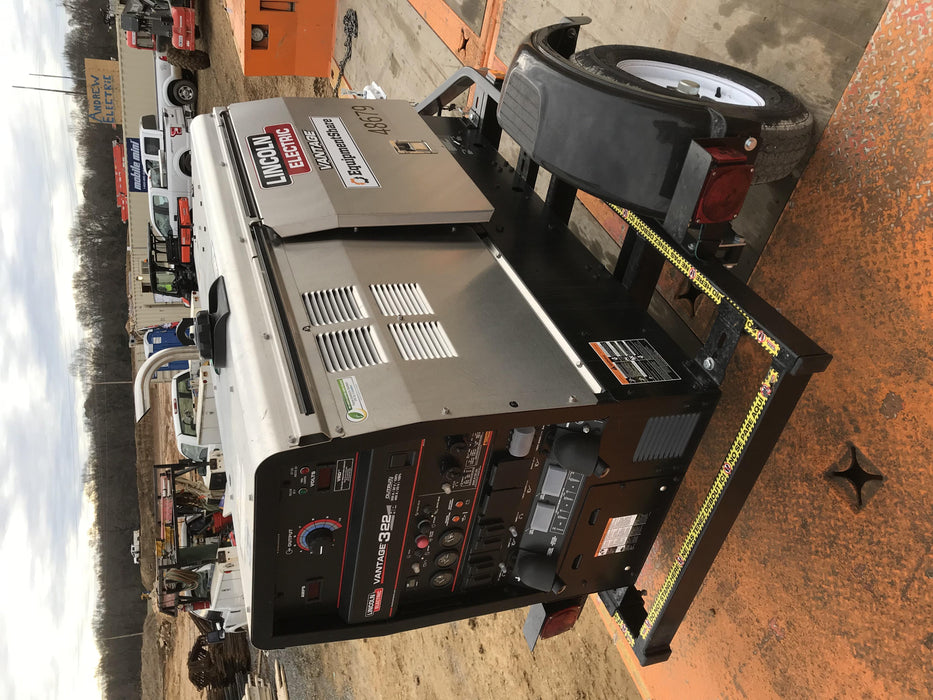 2019 Lincoln Electric Vantage 322 Ready-Pak 3, Two Wheel Trailer, Fender and Light Kit, Cable Rack