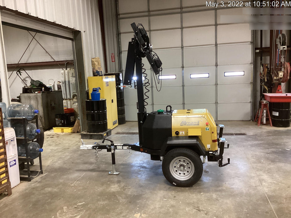 2022 Allmand NLV3GR (4) LED Light Fixture 350W, 23' Vertical Mast, 3kW Prime, Towable, Deep Sea L401, Leveling Jacks, Yanmar T4F 5.8hp