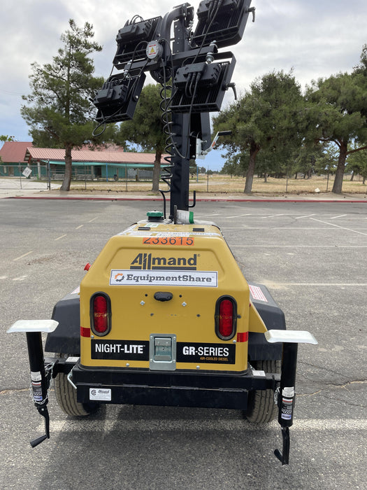 2022 Allmand NLV3GR (4) LED Light Fixture 350W, 23' Vertical Mast, 3kW Prime, Towable, Deep Sea L401, Leveling Jacks, Yanmar T4F 5.8hp