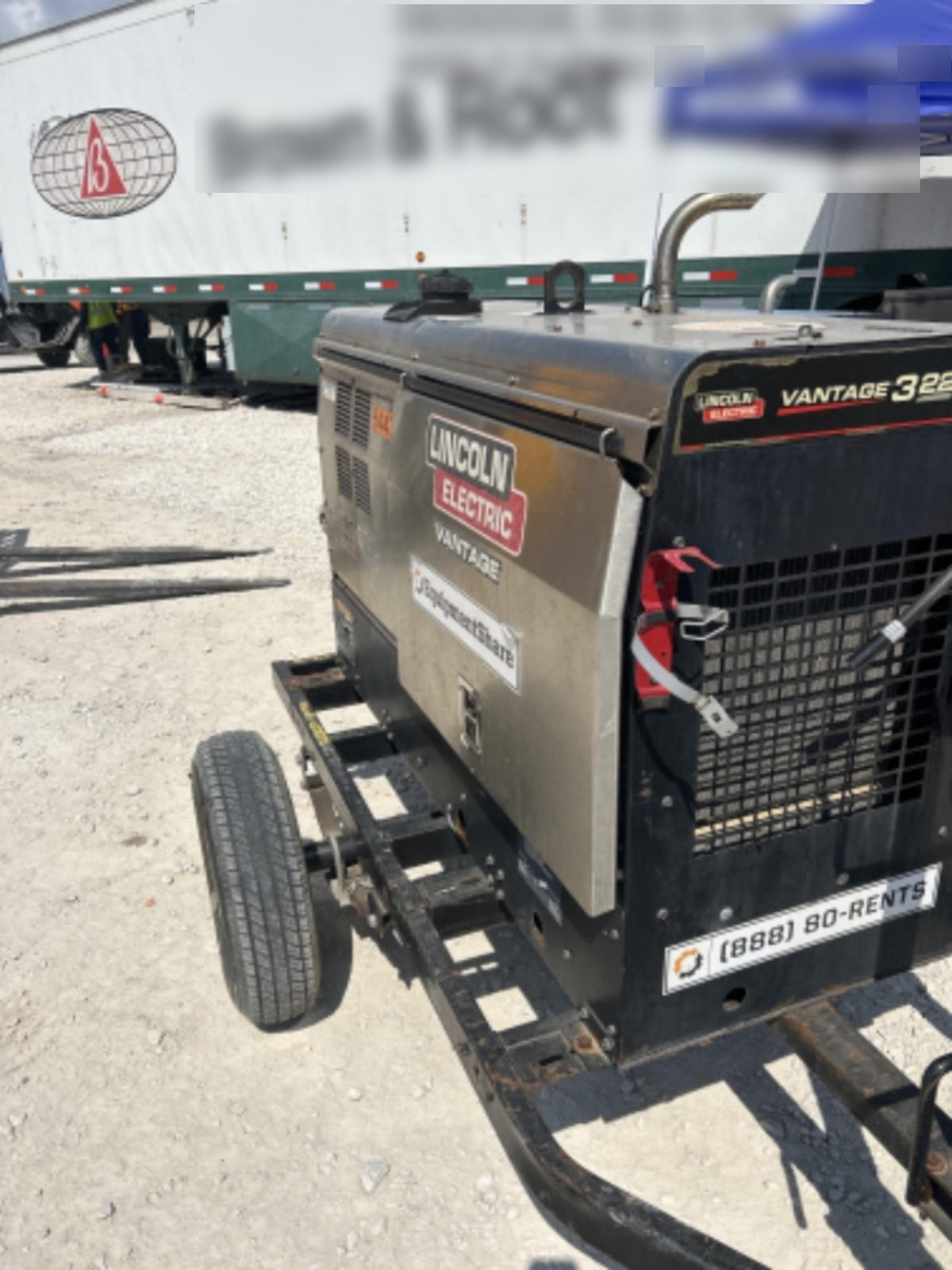 2019 Lincoln Electric Vantage 322 Welder Ready-Pak 3, Two wheel trailer, Fender and Light kit, Cable Rack