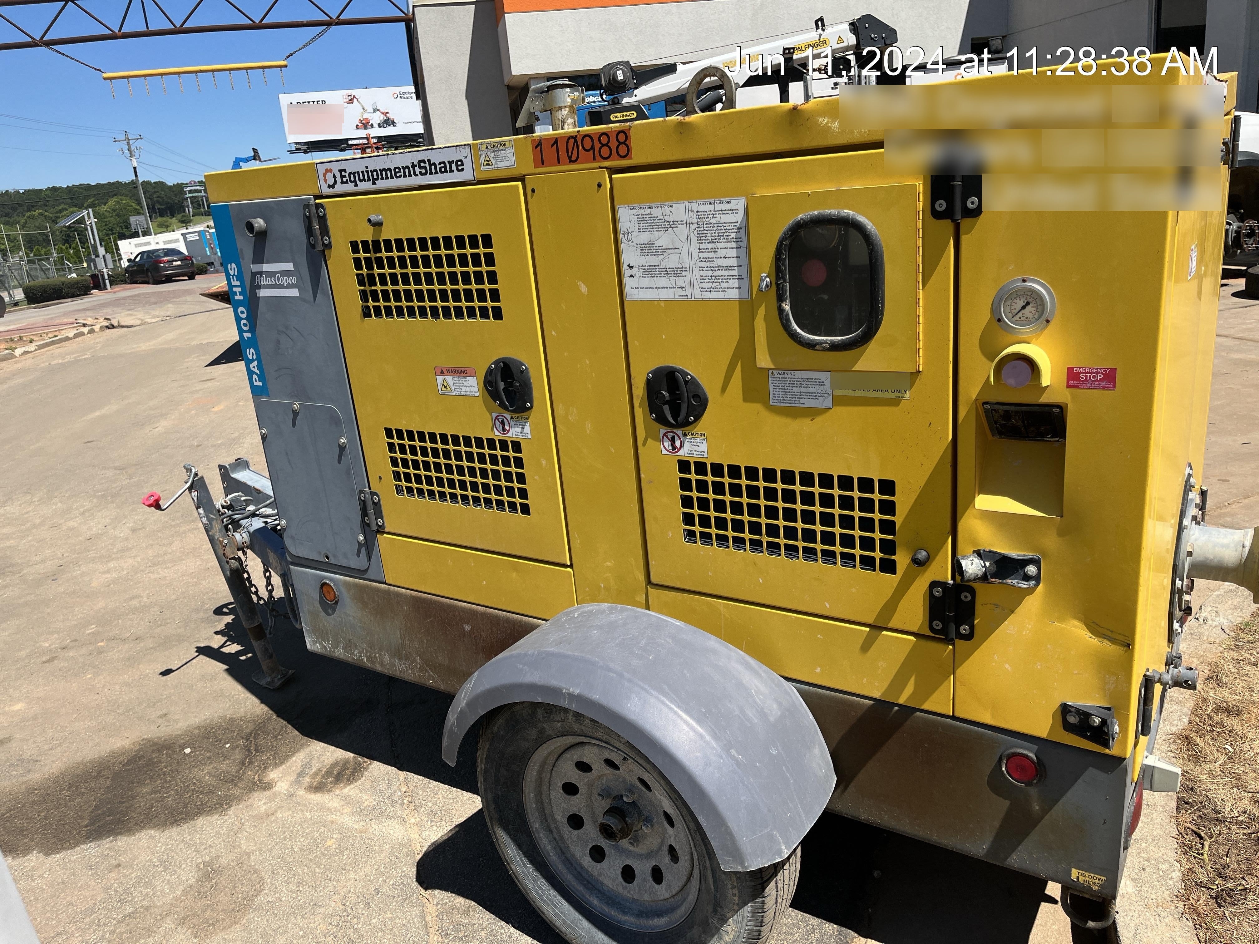 2020 ATLAS COPCO PAS 100 HF CS Enclosed