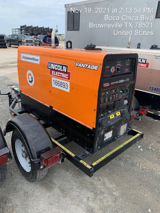 2021 Lincoln Electric Vantage 322 Vantage 322 Ready Pak 3 w/ Decals, ORANGE (includes trailer, cable rack, fender light kit) NO Telematics