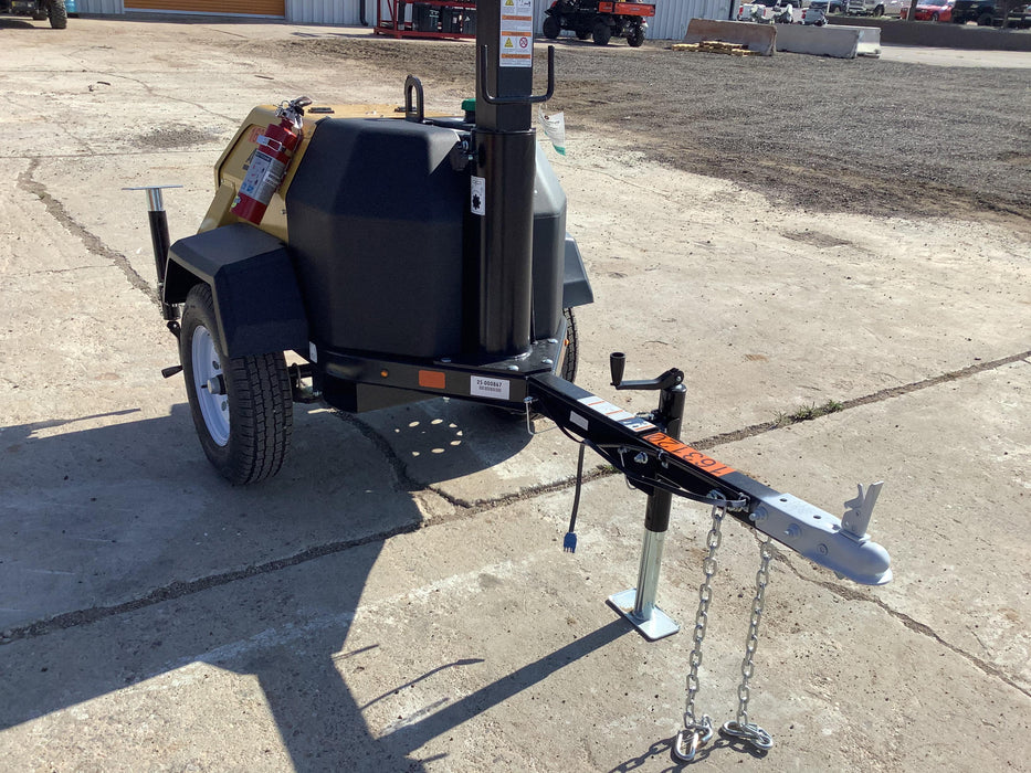 2021 Allmand NLV3GR (4) LED Light Fixture 350W, 23' Vertical Mast, 3kW Prime, Towable, Deep Sea L401, Leveling Jacks, Yanmar T4F 5.8hp