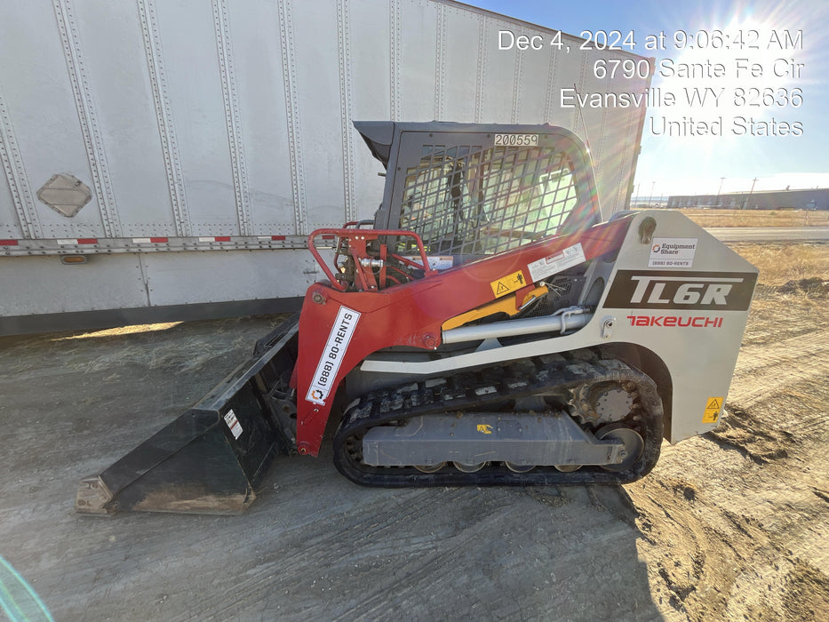 2022 Takeuchi TL6CR 65hp Kubota Diesel, Cab/Heat/Air, Rubber Tracks, Hydraulic QC