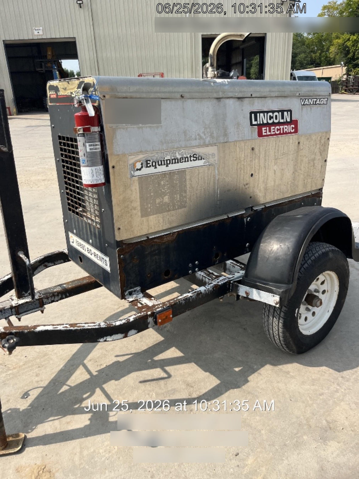 2019 Lincoln Electric Vantage 322 Lincoln Vantage 322 Welder w/Trailer, Light Kit, Cable Rack