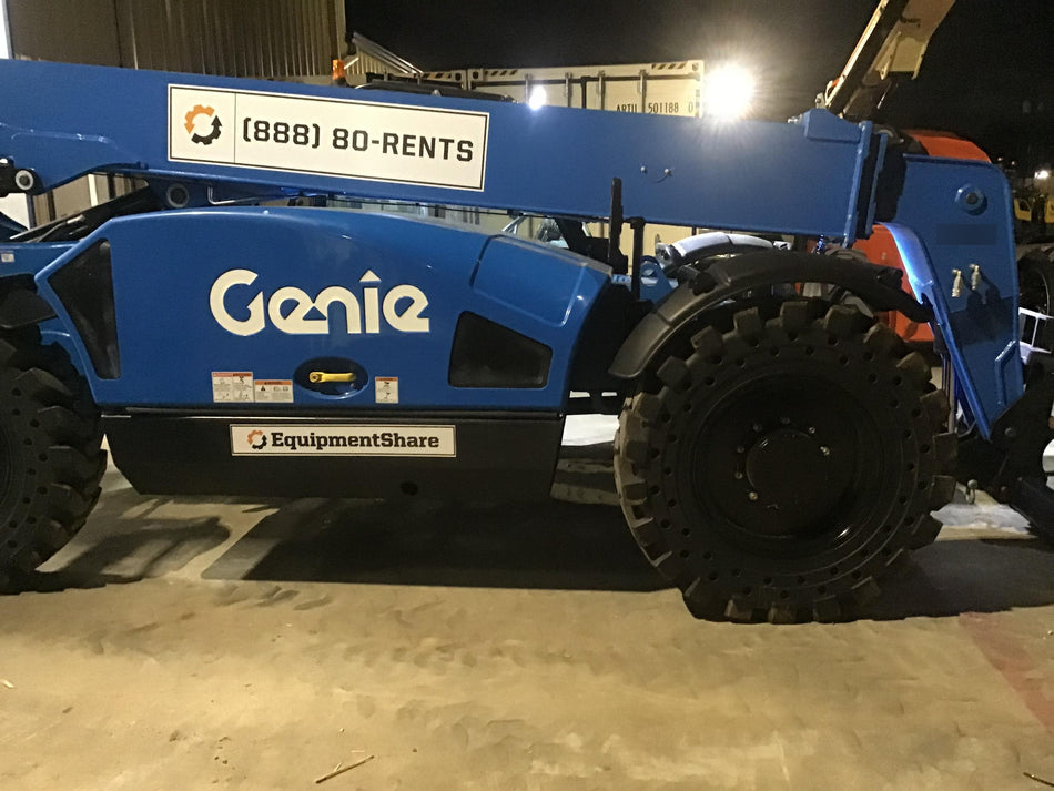 2019 Genie GTH-844 Cab/Heat/AC, Solid RT Tires, LED Work Lights, Beacon 60" QA Carriage, 48" Forks