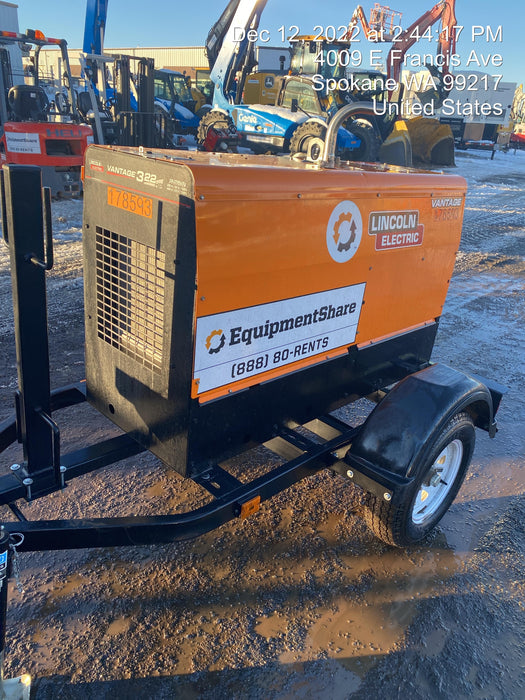 2021 Lincoln Electric Vantage 549X Ready Pak 3, ORANGE (includes trailer, cable rack, fender light kit)