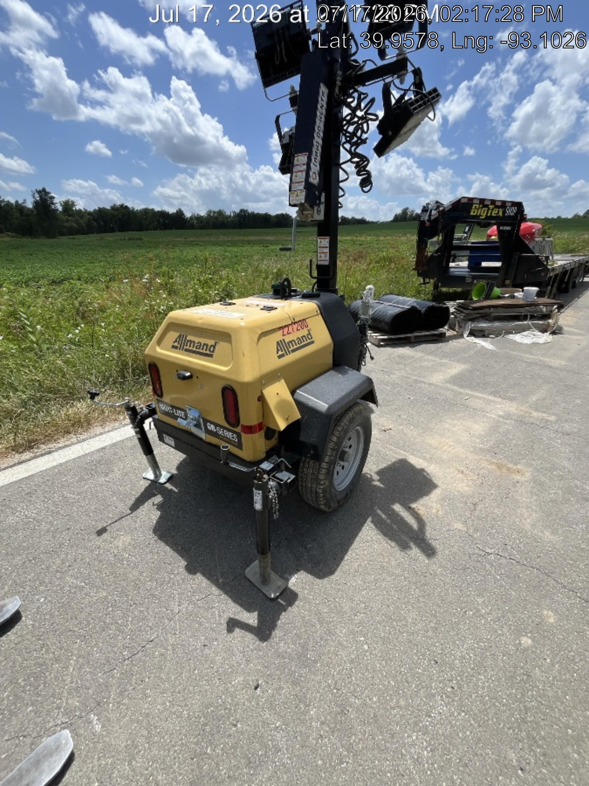 2022 Allmand NLV3GR (4) LED Light Fixture 350W, 23' Vertical Mast, 3kW Prime, Towable, Deep Sea L401, Leveling Jacks, Yanmar T4F 5.8hp
