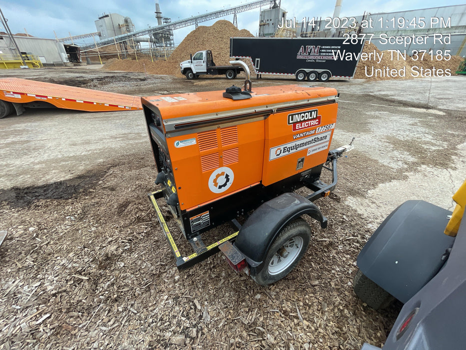 2021 Lincoln Electric Vantage 322 Vantage 322 Ready Pak 3 w/ Decals, ORANGE (includes trailer, cable rack, fender light kit) NO Telematics