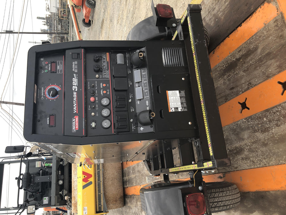 2019 Lincoln Electric Vantage 322 Welder Ready-Pak 3, Two wheel trailer, Fender and Light kit, Cable Rack