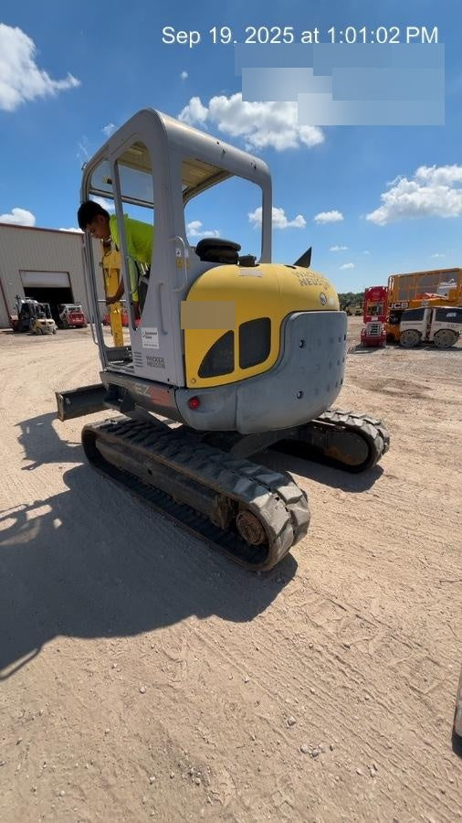 Wacker Neuson EZ53 Open ROPS, Rubber Tracks, Long Dipperstick, T4, Bucket