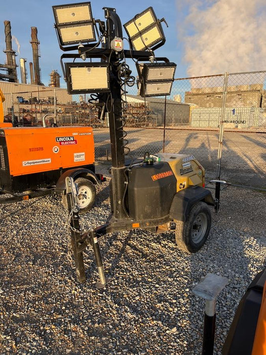 2022 Allmand NLV3GR (4) LED Light Fixture 350W, 23' Vertical Mast, 3kW Prime, Towable, Deep Sea L401, Leveling Jacks, Yanmar T4F 5.8hp