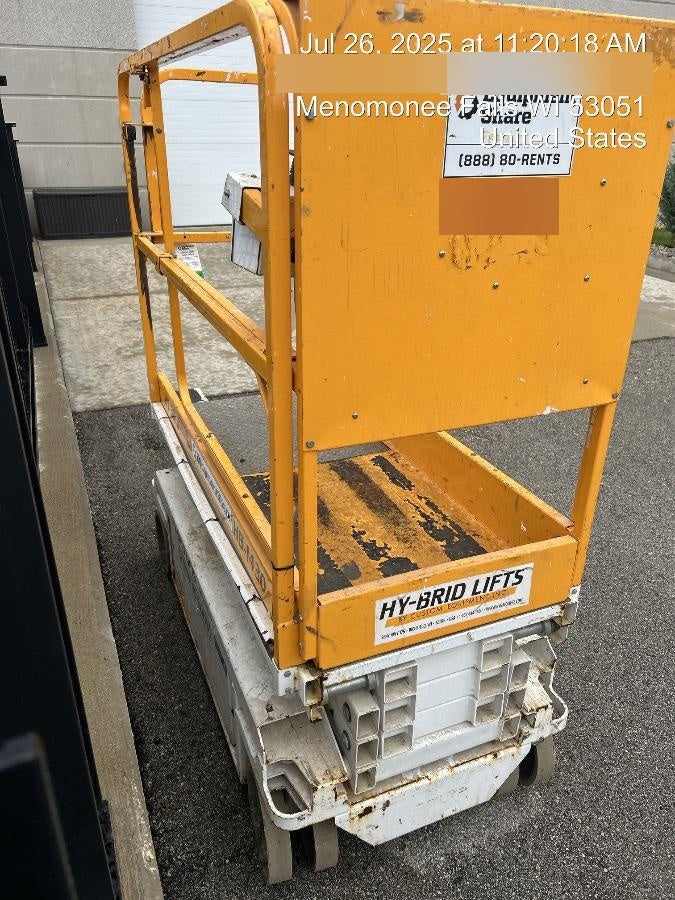 Custom Equipment HB-1430 <ul>
 <li>Hy-Brid Scissor Lift</li>
  <li>Platform capacity up to 670 lbs.</li>
  <li>Working height up to 20 ft</li>
  <li>Weighs under 1,700 lbs.</li>
  <li>Non-marking wheels </li>
</ul>