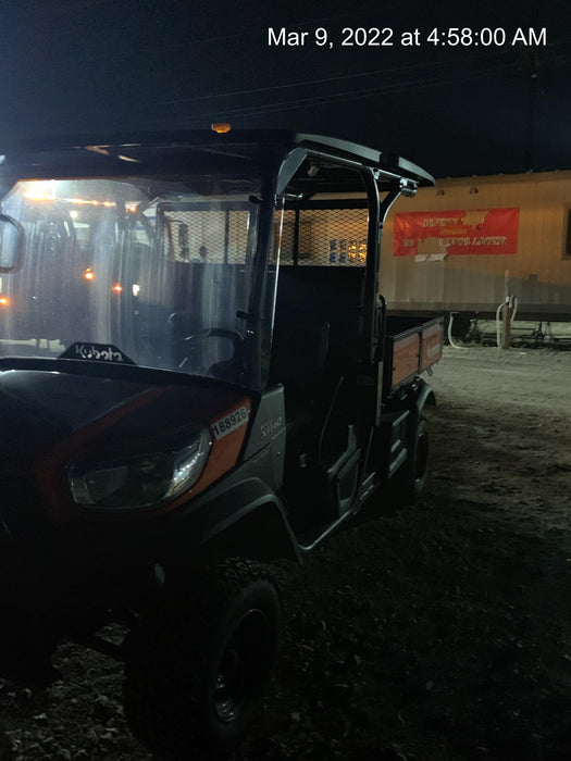 2021 Kubota RTV-X1140W-H Plastic Canopy, Windshield Acrylic Clear, LED Strobe Light, Wire Harness Kit, Back up Alarm