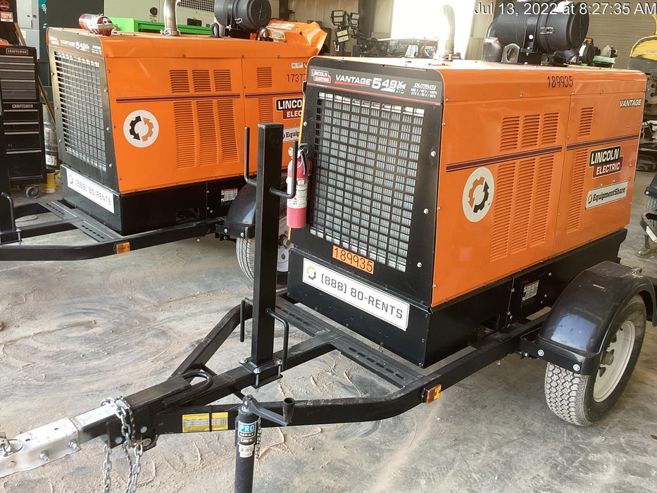 2021 Lincoln Electric Vantage 549X Ready Pak 3, ORANGE (includes trailer, cable rack, fender light kit)